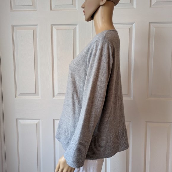 Bartolini Grey Wool Blend Sweater with Ribbed Detail Size XL Made in Italy - Picture 5 of 8